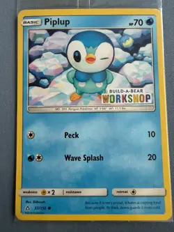 Pokemon Card Piplup 32/156 BUILD-A-BEAR WORKSHOP Promo Stamped SEALED 2018 - Image 5