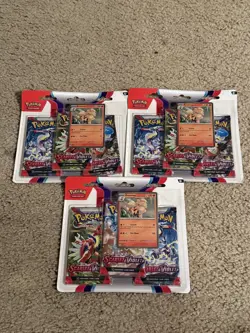 Pokemon TCG Scarlet Violet Blister 3-Pack Arcanine New Sealed SV01 Base Mew - Image 1