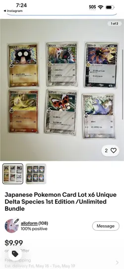 Japanese Pokemon Card Lot x12 Unique Delta Species 1st Edition /Unlimited Bundle - Image 2