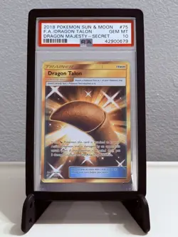 2018 Pokemon S&M Full Art Dragon Talon Dragon Majesty - Secret #75 PSA 10 GEM MT - Image 1