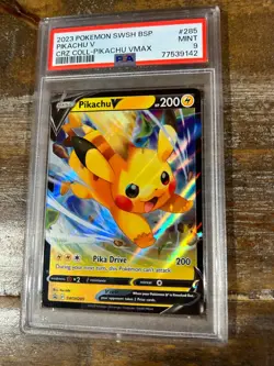 POKEMON 2023 Promo Crown Zenith PIKACHU V SWSH285 Vmax Coll PSA 9 Mint RARE - Image 1
