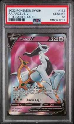 PSA 10 ARCEUS V #165 Full Art 2022 POKEMON TCG SWSH BRILLIANT STARS 165/172 GEM - Image 1