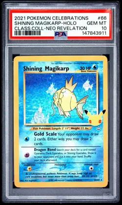 2021 Pokemon Celebrations Shining Magikarp #66 PSA 10 Neo Revelation - Image 1