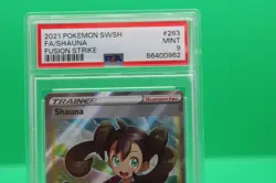 2021 POKEMON SWORD & SHIELD FUSION STRIKE #263 FULL ART/SHAUNA PSA 9 - Image 3
