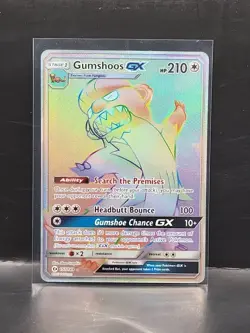 Gumshoos GX 157/149 Sun & Moon Base Set Rainbow Secret Rare S&M Pokemon TCG NM - Image 1