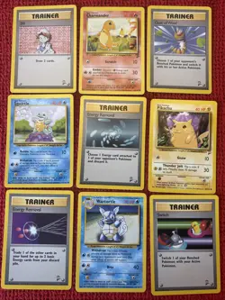 ❗Lot 9⃣: Pokemon Base Set 2 Lot - 9x Common Rare Cards Lot OLD Vintage! - Image 1