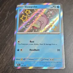 Pokemon Slowpoke Shiny Rare Holo 116/091 SV: Paldean Fates 70 HP - Image 1