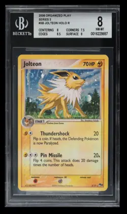 2006 Pokemon POP Series 3 Jolteon BGS 8 English #3 Holo Rare - Image 1