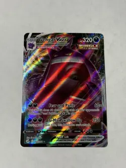 Pokemon Gengar VMAX TCG SWSH Fusion Strike Holo Ultra Rare Full Art Card 157/264 - Image 1