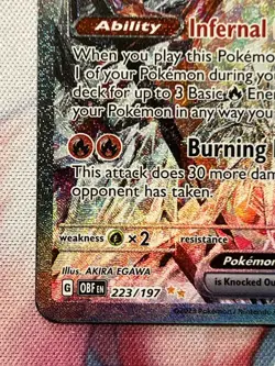 Charizard ex 223/197 SIR Holo 2023 Sv03 Obsidian Flames English Pokemon Card NM - Image 5