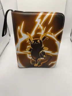 Raichu Pokemon Card Zipper Binder with Handle 13x11x2 25-9 Card Holding Pgs - Image 1