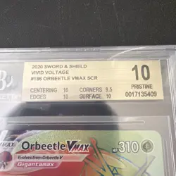 2020 Pokemon Sword Shield Vivid Voltage #186 ORBEETLE VMAX SCR BGS 10 PRISTINE - Image 2