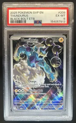 2025 Pokemon SV Black Star Promos Thundurus #209 PSA 6 - Image 1