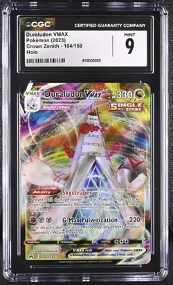 ✨✨ CGC 9 Duraludon VMAX 104/159 Crown Zenith Holo Pokemon Card - Image 1