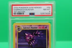 2000 POKEMON GYM HEROES 1ST EDITION #58 SABRINA'S HAUNTER PSA 8 - Image 3