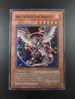 YUGIOH 2004 | HORUS THE BLACK FLAME DRAGON LV6 | SOD-EN007 | 1ST | VG-EXCELLENT - Image 1