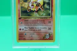 2000 Pokemon Gym Heroes Blaine's Growlithe 1st Edition #35 PSA 8 - Image 5