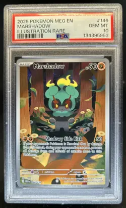 2025 Pokemon Mega Evolution Marshadow Illustration Rare #146/132 PSA 10 GEM MINT - Image 1