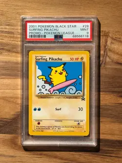 Pokemon Black Star Surfing Pikachu Pokemon League Promo PSA 9 PSA # 68566118 - Image 1