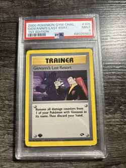 Pokemon Cards - PSA 9 1st Edition Giovanni's Last Resort 105/132 - Gym Challenge - Image 1