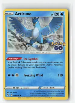 ARTICUNO 024/078 POKEMON GO HOLO RARE POKEMON TCG LP - Image 1