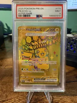Pokemon Pikachu ex Sv: Prismatic Evolutions Hyper Rare Holo EN 179 PSA 9 - Image 1