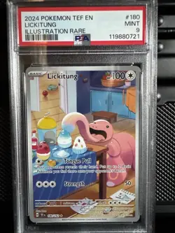 2024 POKEMON TEF EN LICKITUNG ILLUSTRATION RARE #180 PSA 9 - Image 1