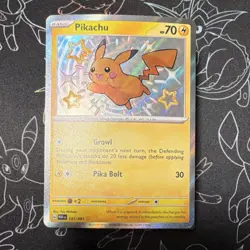 Pokemon TCG Pikachu 131/091 SV Paldean Fates Shiny Rare Holo English 2024 - Image 1
