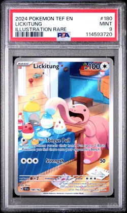 MINT✨ 2024 Pokemon TEF EN Temporal Forces Lickitung 180 Illustration Rare PSA 9 - Image 1