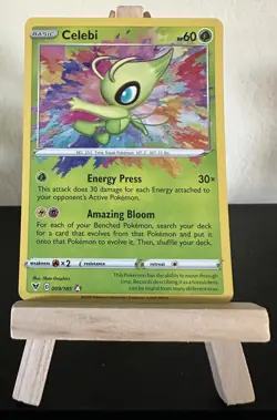 Pokemon Celebi Amazing Rare Holo SWSH04: Vivid Voltage 009/185 NM - Image 1