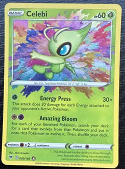 Pokemon Celebi Amazing Rare Holo SWSH04: Vivid Voltage 009/185 NM - Image 3