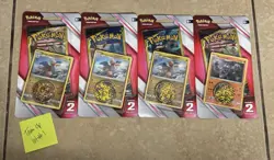 Pokemon TCG Team Up Sealed 2-Pack Mini Booster (Lot of 4) Promo w/ coin - Image 1