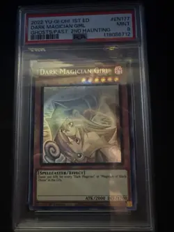 Dark Magician Girl Yugioh 2022 GFP2-EN177 Ghost Rare 1st Edition PSA 9 - Image 1