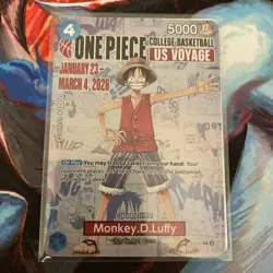 IN HAND - One Piece Monkey D. Luffy US Voyage College Basketball Promo Card - Image 1