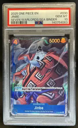 2025 One Piece Seven Warlords Jinbe Promo #p-030 PSA 10 GEM MINT - Image 1