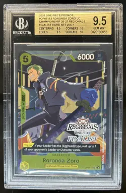 2026 One Piece Championship Reginal Filaist V1 Roronoa Zoro OP07-113 BGS 9.5 - Image 1
