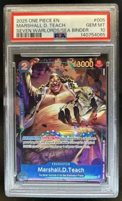 2025 One Piece Seven Warlords Marshall D. Teach Promo St17-005 PSA 10 - Image 1