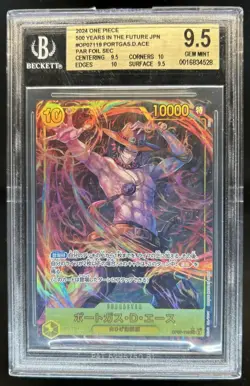 2024 One Piece 500 Years JP Portgas.D.Ace Alt Art #OP07-119 BGS 9.5 - Image 1