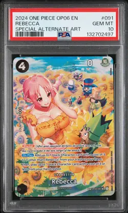 2024 ONE PIECE OP06-WINGS OF THE CAPTAIN SPECIAL ALTERNATE ART REBECCA PSA 10 - Image 1