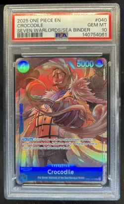 2025 One Piece Seven Warlords Crocodile #op05-040 PSA 10 GEM MINT - Image 1