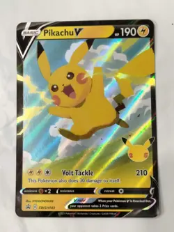 Pikachu V - Promo SWSH143 Pokemon Card Game Celebrations - NM - Image 1