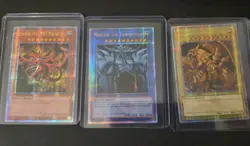 EGYPTIAN GOD CARDS OBELISK SLIFER RA LC01 Quarter Century Secret Rare Yugioh TCG - Image 2