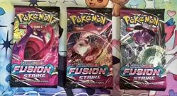 Pokemon SWSH Fusion Strike Booster Pack - 10 Cards / Pack - SEALED 3x - Image 1