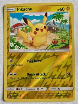 Pokemon Card 2017 Sun & Moon Crimson Invasion Reverse Foil #30/111 Pikachu - Image 1