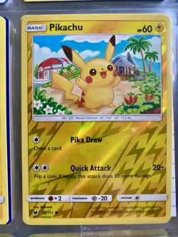 Pokemon Card 2017 Sun & Moon Crimson Invasion Reverse Foil #30/111 Pikachu - Image 3