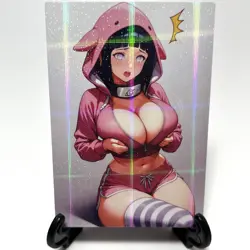 Naruto Hinata Hyuga Sexy Hot Anime Waifu Girl Doujin Lewd Goddess Story Art Card - Image 2