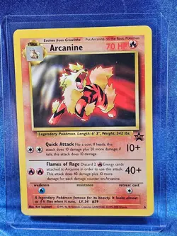 ARCANINE Pokemon TCG Card LP BLACK STAR PROMO 6 #6 Rare Wizards of the Coast - Image 1