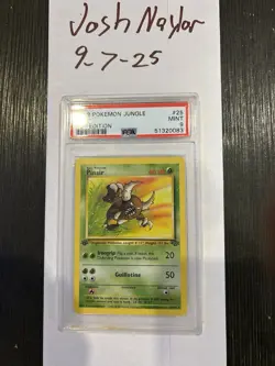 1999 Pokemon TCG Jungle Pinsir Holo Unlimited Rare Card 9/64 PSA - Image 1