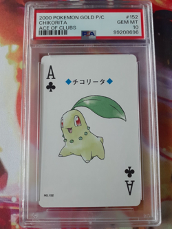 Pokemon Gold Ho-oh Back Chikorita Ace of Clubs Poker Deck Playing Card PSA 10 - Image 1