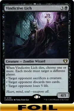 1x - Vindictive Lich - FOIL #196 - Commander Masters - NM MTG - Image 1